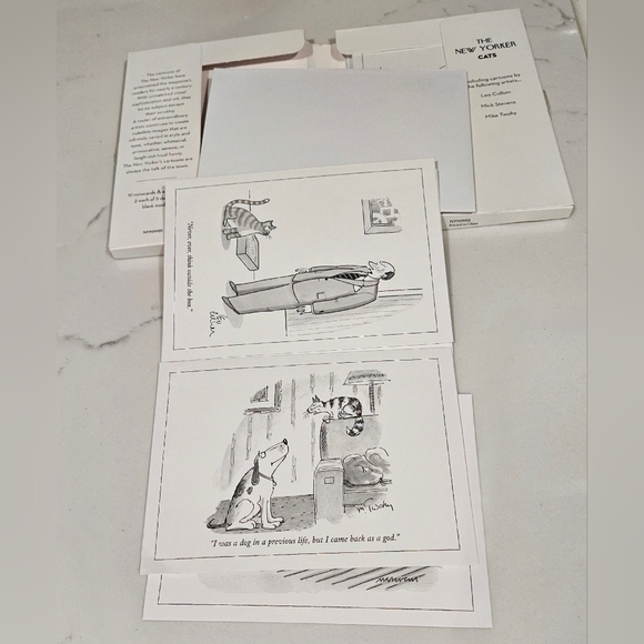 The New Yorker Cat Cartoons Notecard Wallet Pack of 10 Cards & Envelopes Blank - Picture 5 of 8
